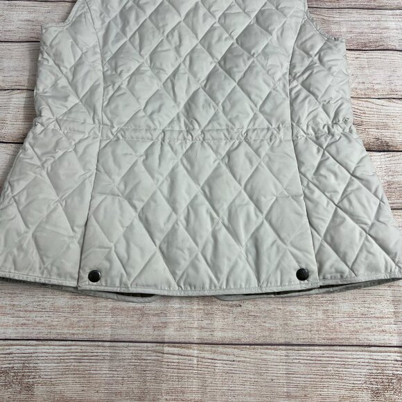 Authentic Eddie Bauer Women's Small Cream Quilted Goose Down Vest Outdoor Jacket - Picture 2 of 12